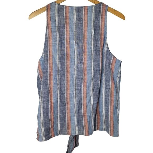 AG Cynthia Striped Tie Front Top Size Large - Picture 6 of 9